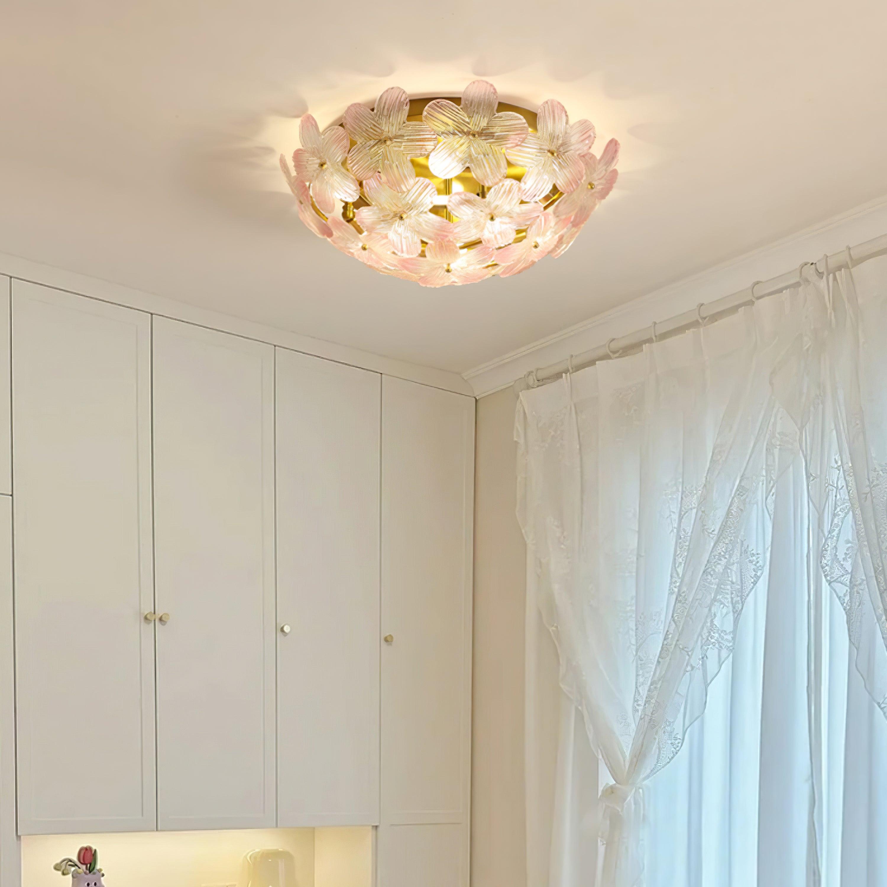 Anan Ceiling Lamp Glass Petal Wreath Romantic - Letslighting