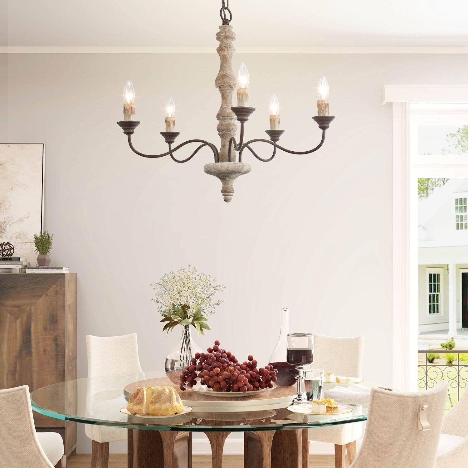 Fljotuvyi Individual Creativity Wood Metal Chandelier - Lamp Copper