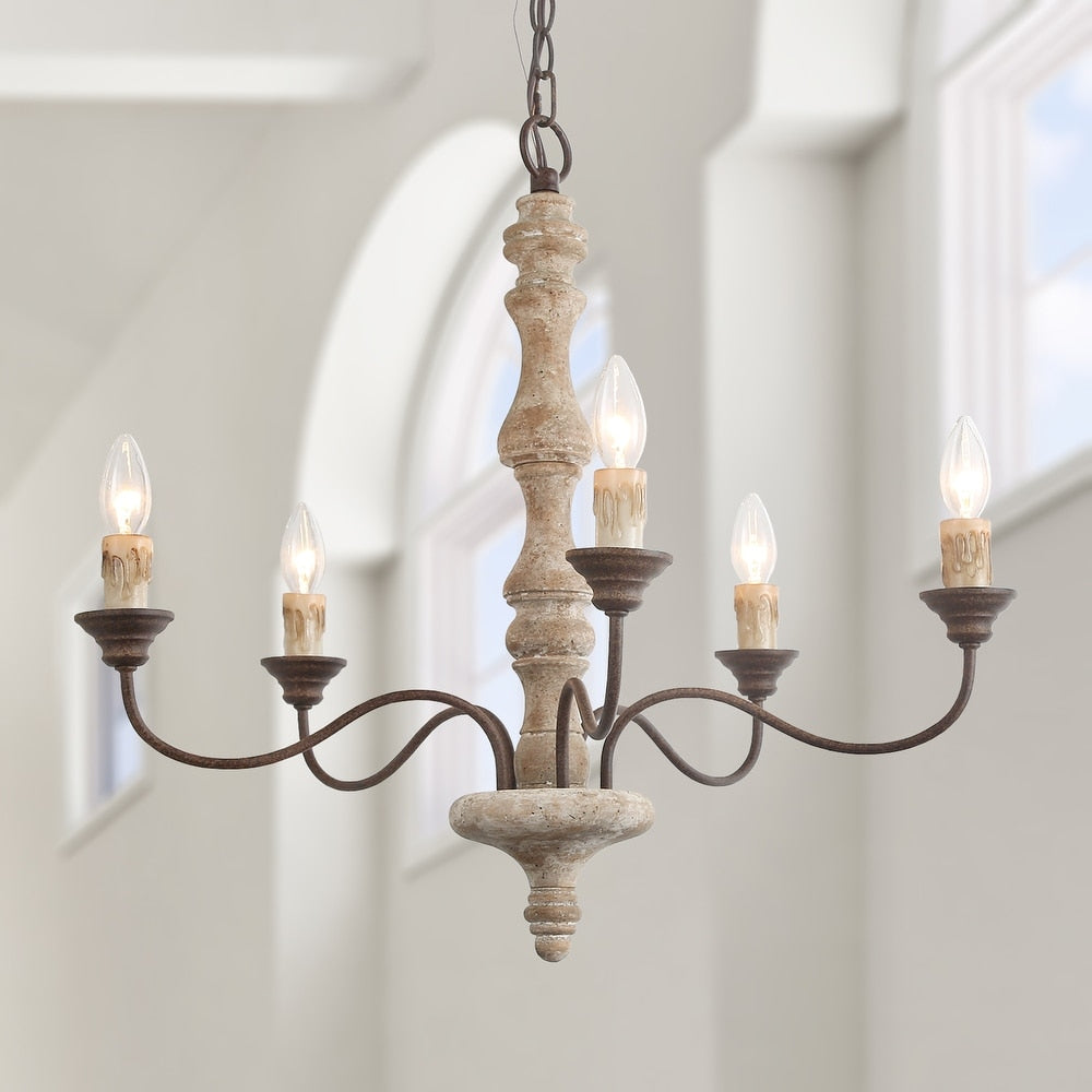 Fljotuvyi Individual Creativity Wood Metal Chandelier - Lamp Copper