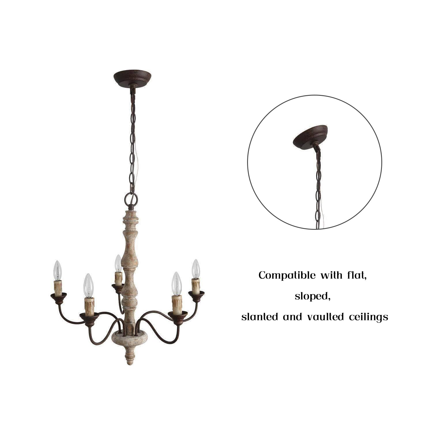 Fljotuvyi Individual Creativity Wood Metal Chandelier - Lamp Copper