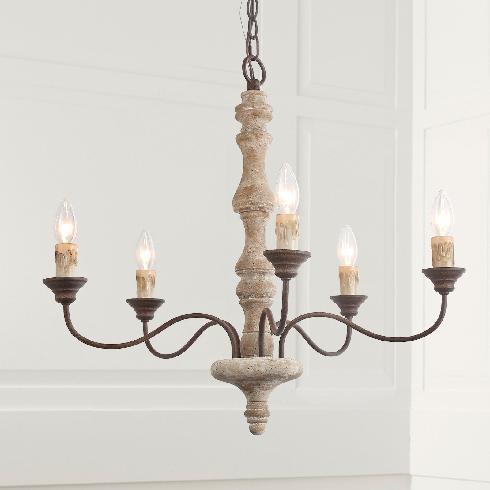 Fljotuvyi Individual Creativity Wood Metal Chandelier - Lamp Copper