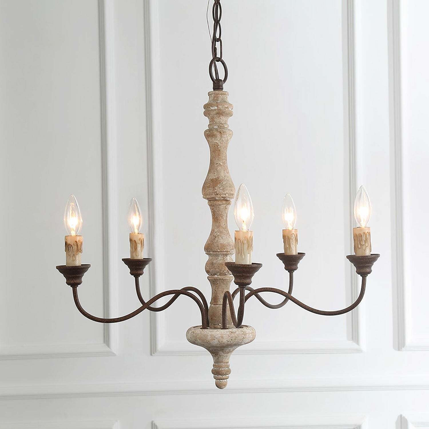 Fljotuvyi Individual Creativity Wood Metal Chandelier - Lamp Copper