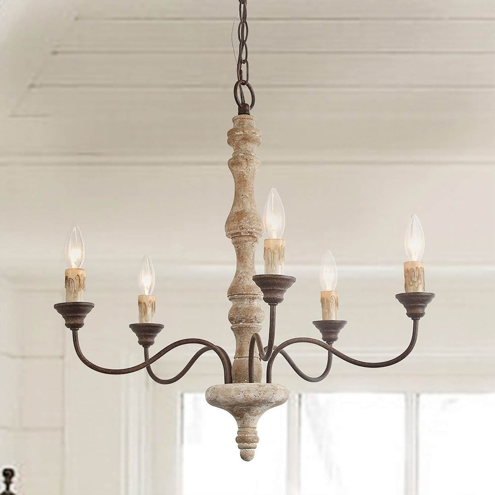 Fljotuvyi Individual Creativity Wood Metal Chandelier - Lamp Copper