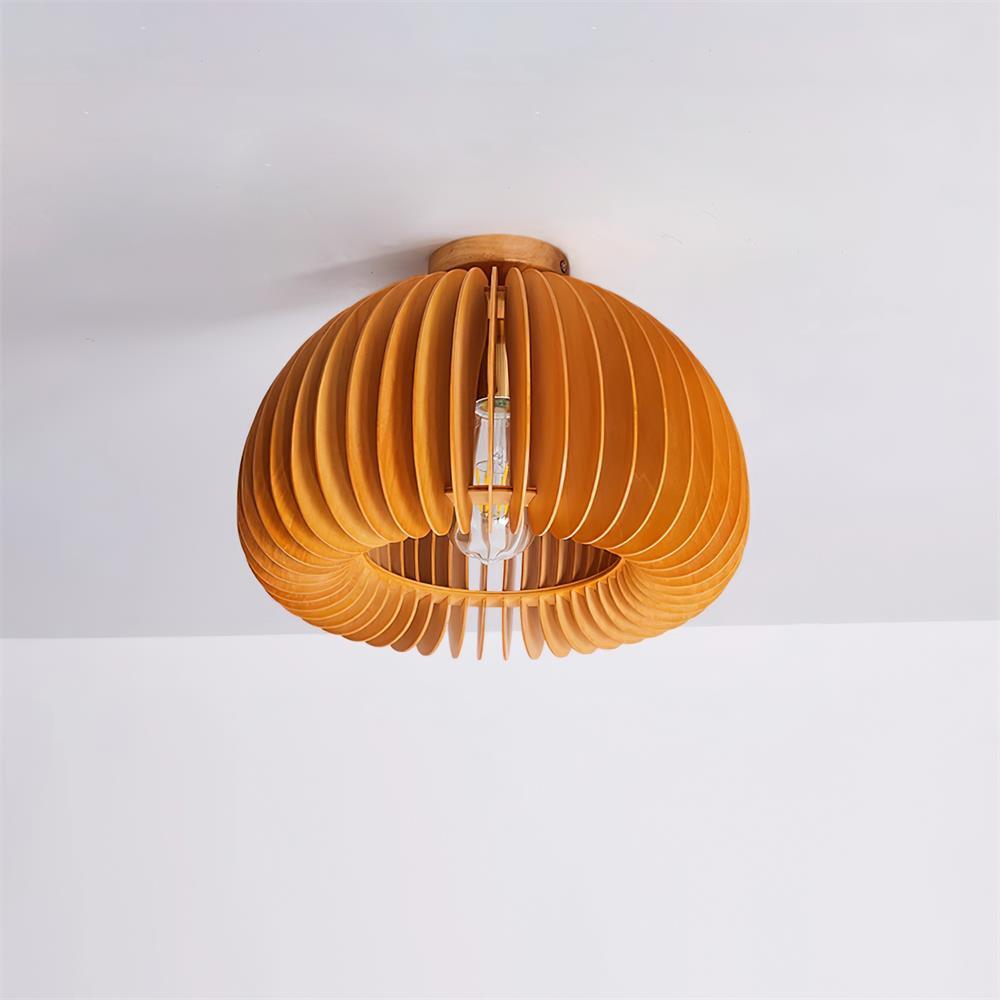 Vividin Plafonnier Pumpkin avec abat-jour et cache en tilleul naturel - Neutralighting