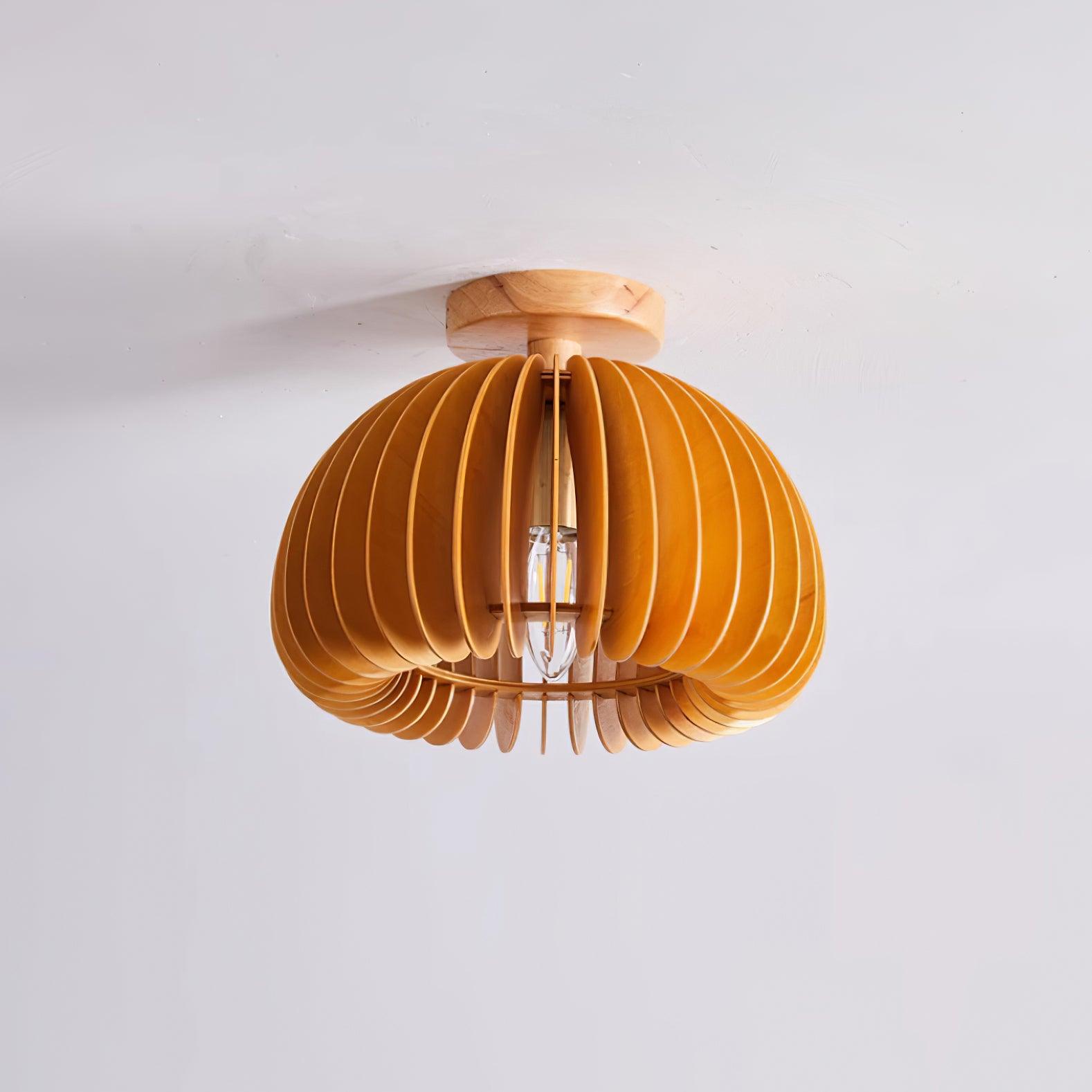 Vividin Plafonnier Pumpkin avec abat-jour et cache en tilleul naturel - Neutralighting