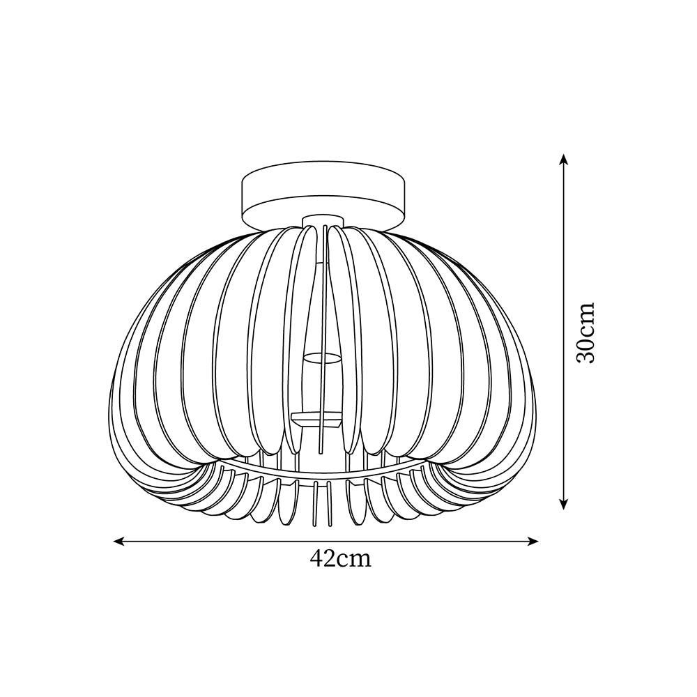 Vividin Plafonnier Pumpkin avec abat-jour et cache en tilleul naturel - Neutralighting