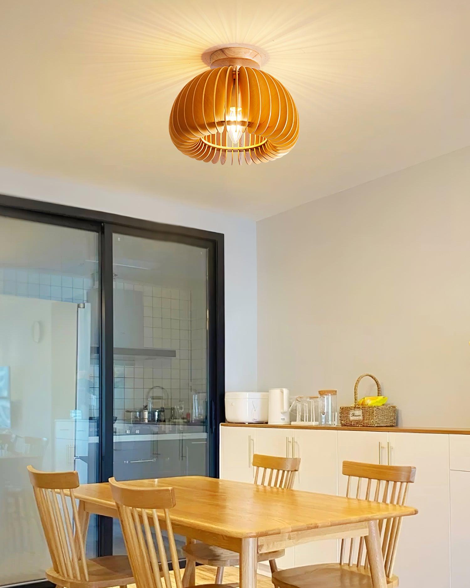 Vividin Plafonnier Pumpkin avec abat-jour et cache en tilleul naturel - Neutralighting