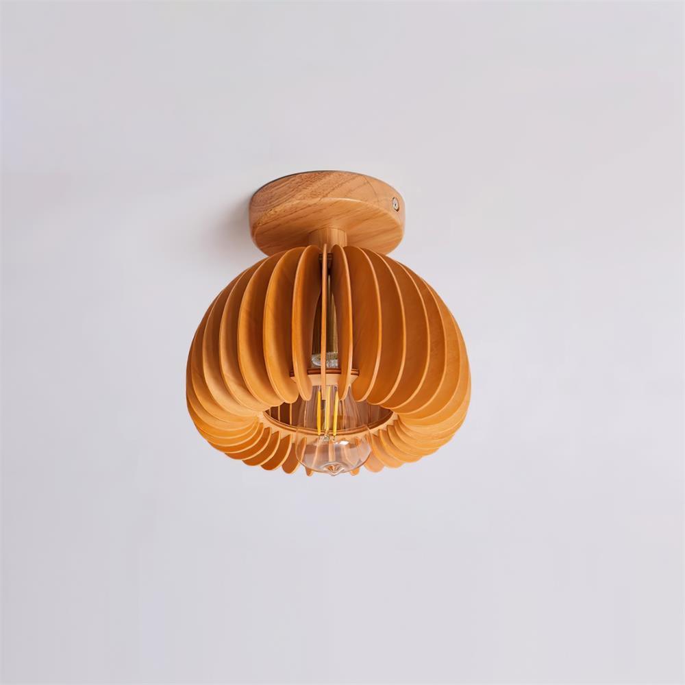 Vividin Plafonnier Pumpkin avec abat-jour et cache en tilleul naturel - Neutralighting