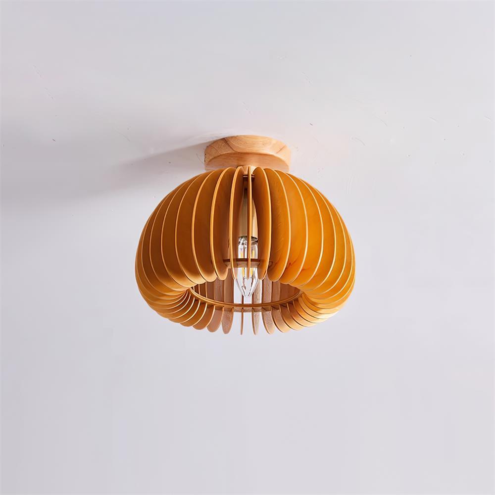Vividin Plafonnier Pumpkin avec abat-jour et cache en tilleul naturel - Neutralighting