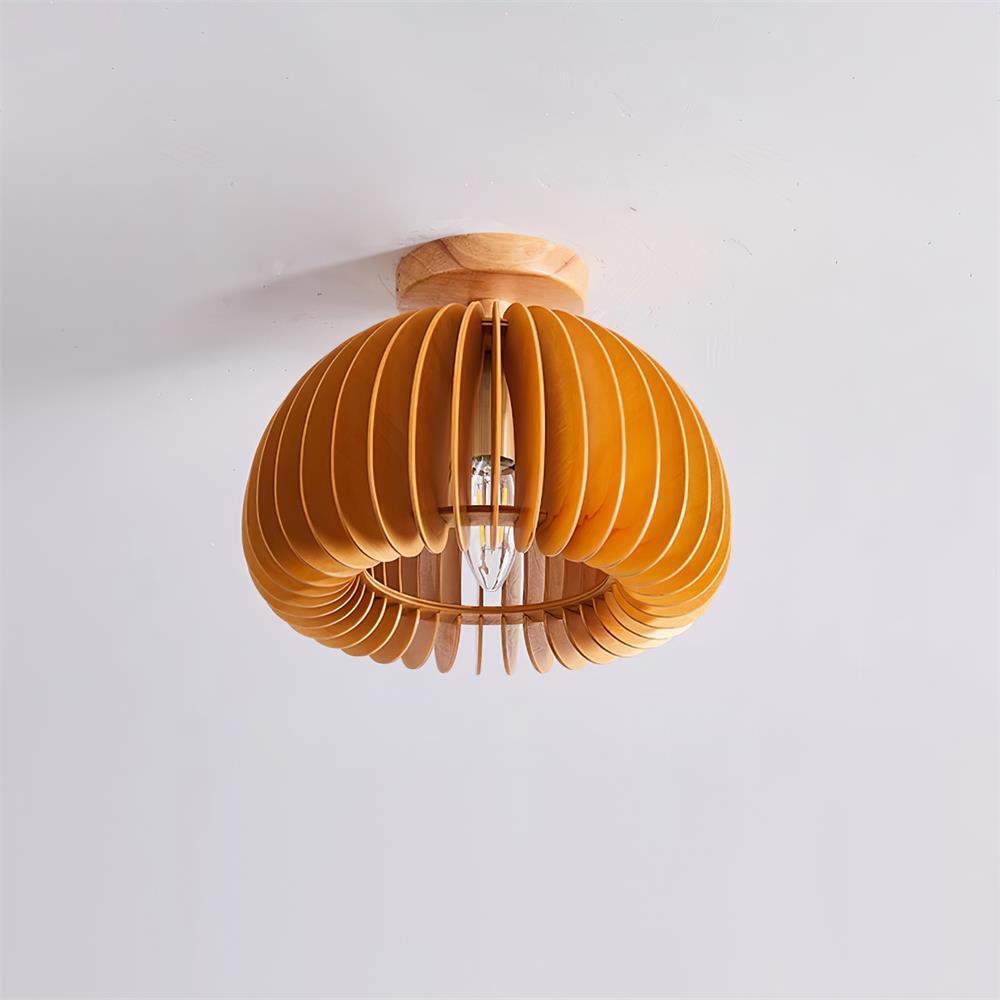 Vividin Plafonnier Pumpkin avec abat-jour et cache en tilleul naturel - Neutralighting
