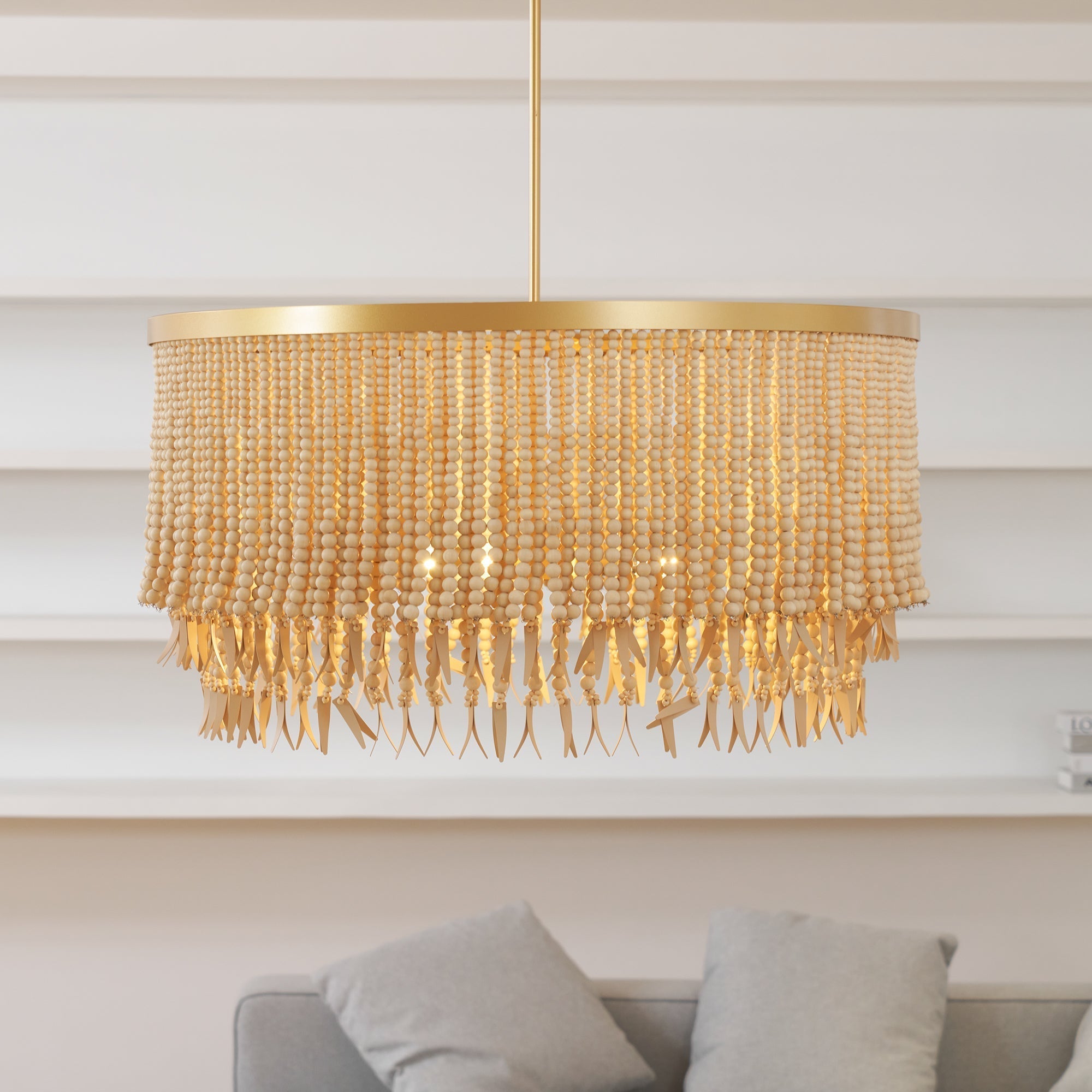 Ljomuvyn Postmodern Luxury Wood Metal Chandelier - Lamp Copper