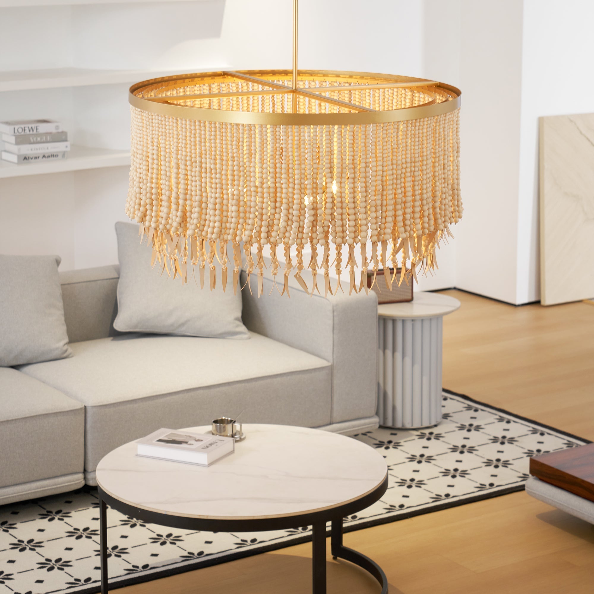 Ljomuvyn Postmodern Luxury Wood Metal Chandelier - Lamp Copper