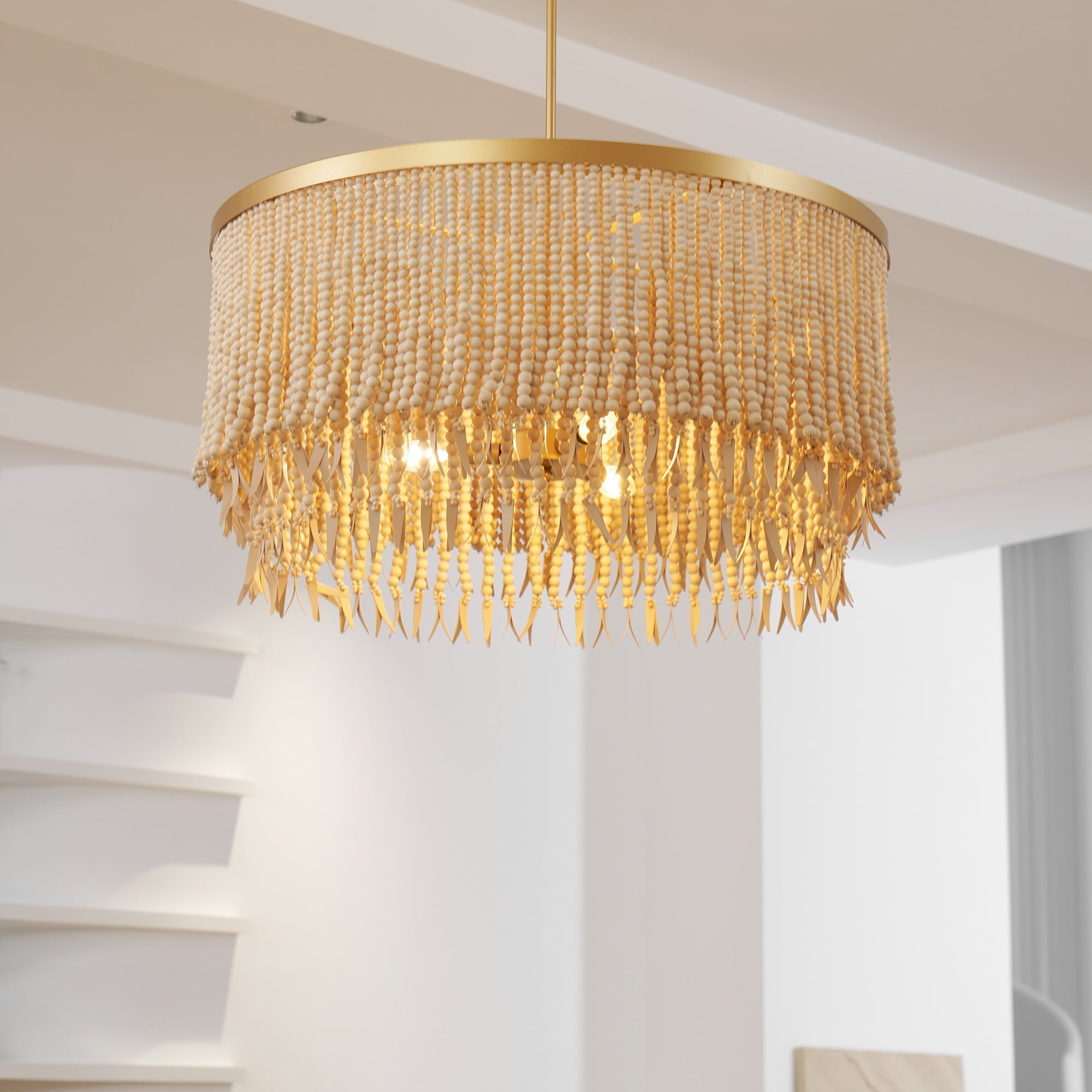 Ljomuvyn Postmodern Luxury Wood Metal Chandelier - Lamp Copper