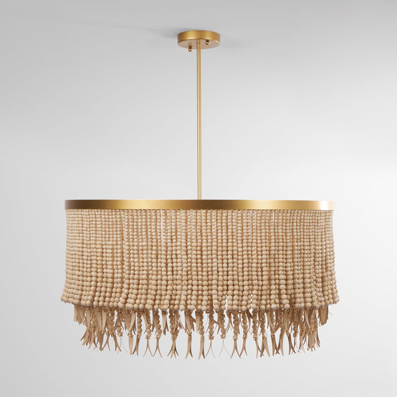 Odette Lustre en Bois et Perles de Noix de Coco