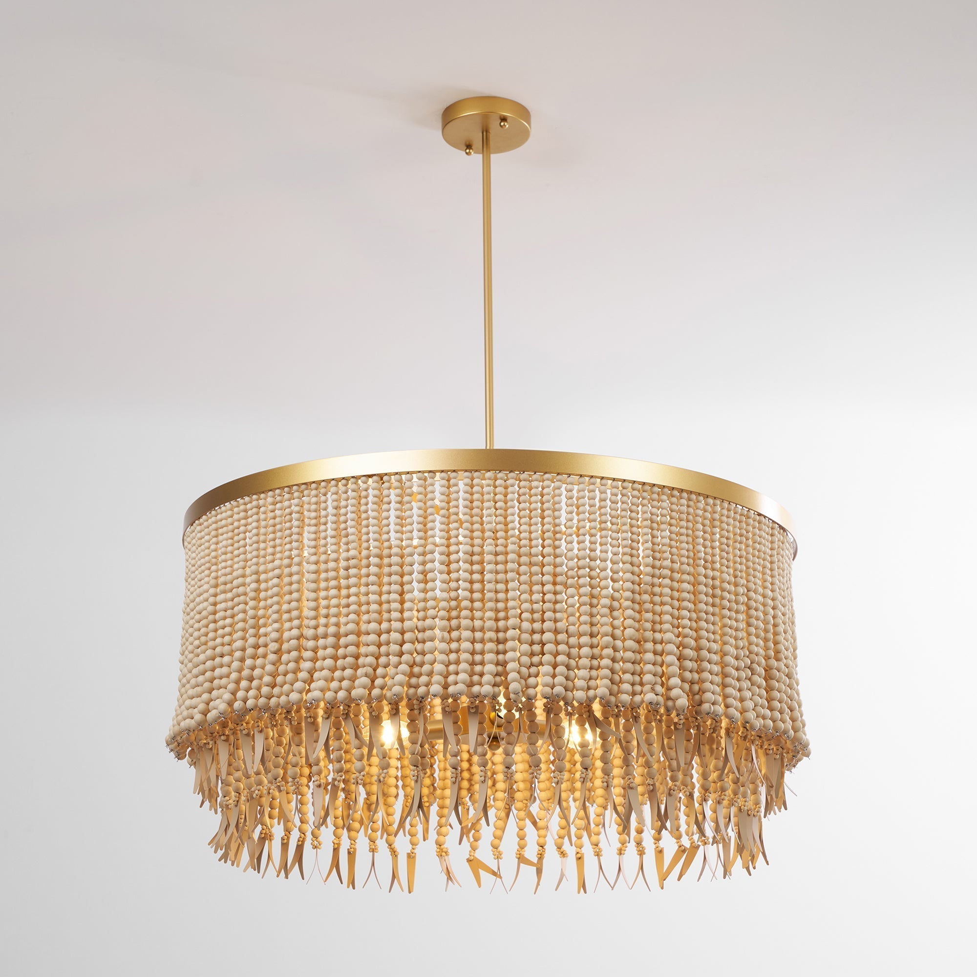 Odette Lustre en Bois et Perles de Noix de Coco