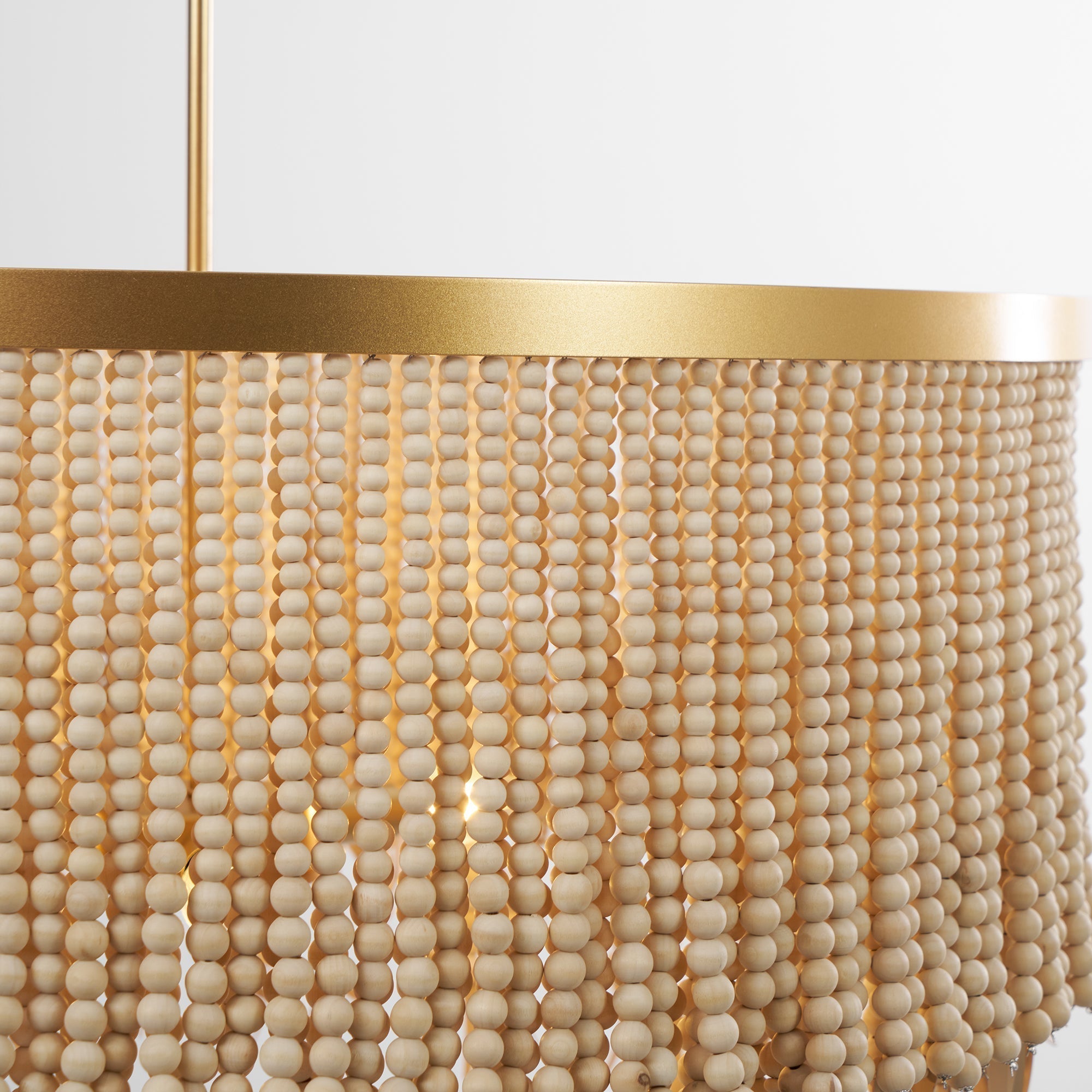 Odette Lustre en Bois et Perles de Noix de Coco