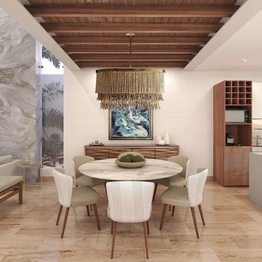 Ljomuvyn Postmodern Luxury Wood Metal Chandelier - Lamp Copper