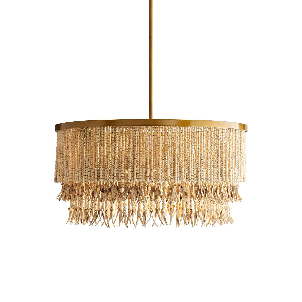 Odette Lustre en Bois et Perles de Noix de Coco