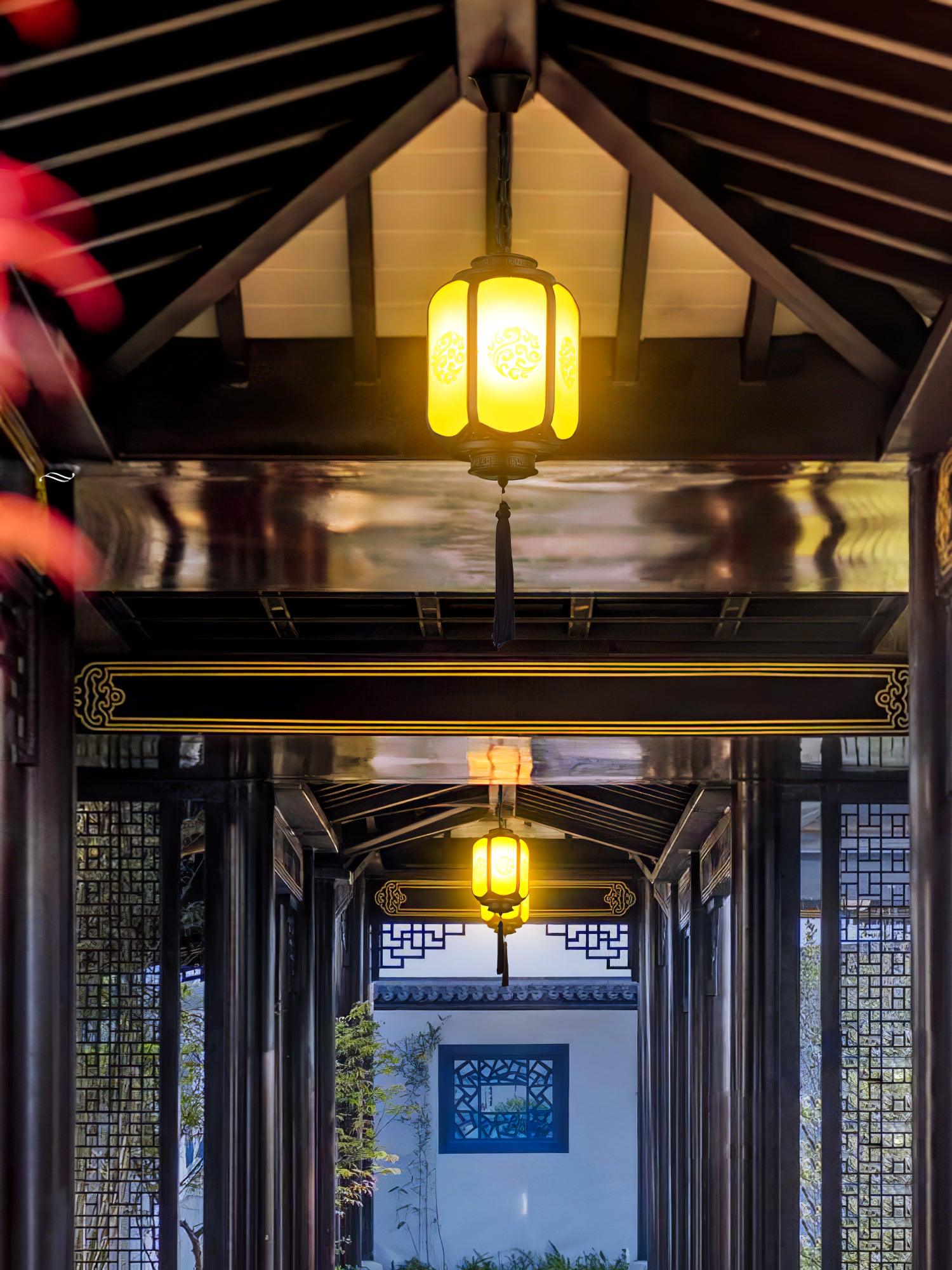 Solara Lampe suspendue antique lanterne d'extérieur rustique - Neutralighting