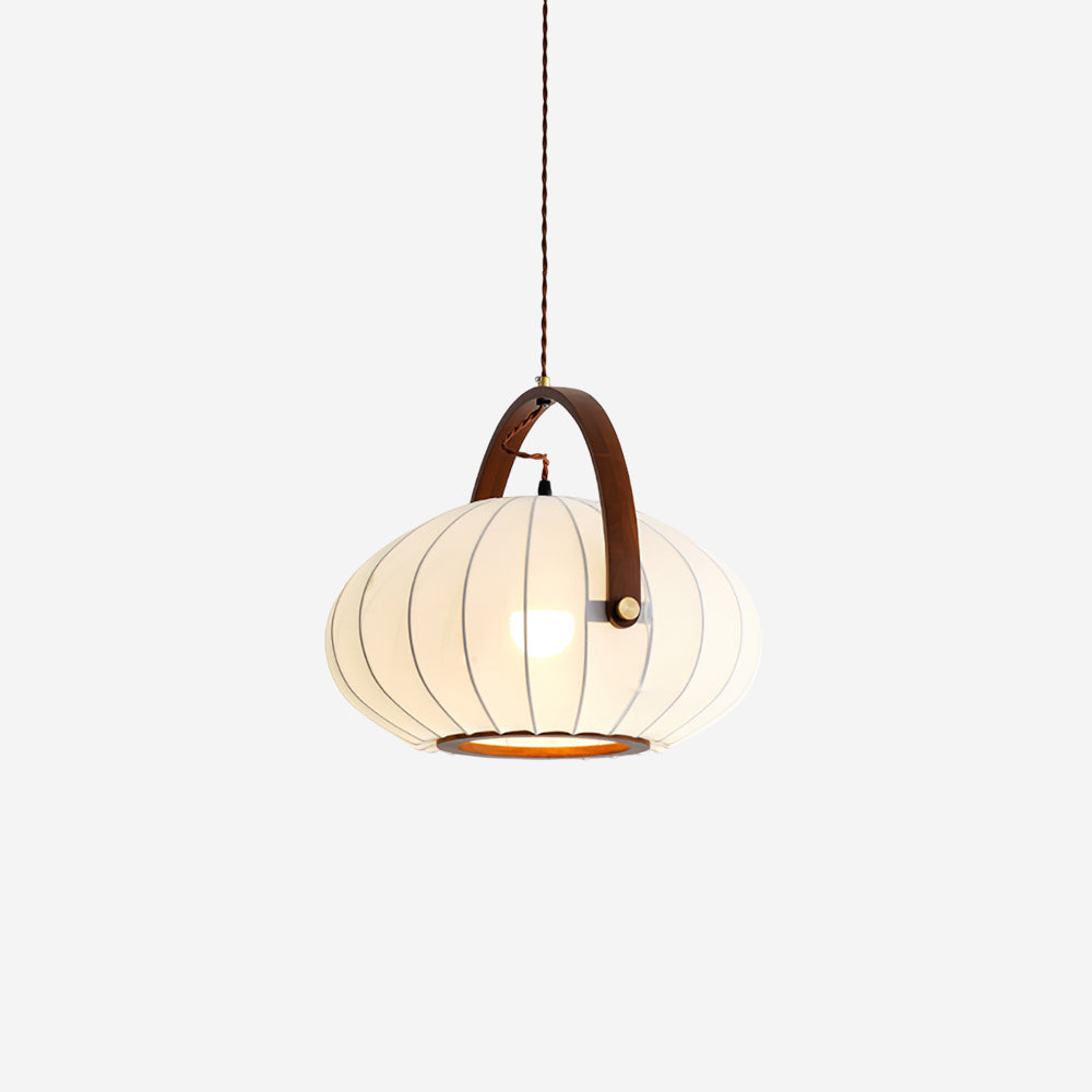 Antonio Pendant Lamp Pleated Fabric Lantern Organic - Letslighting