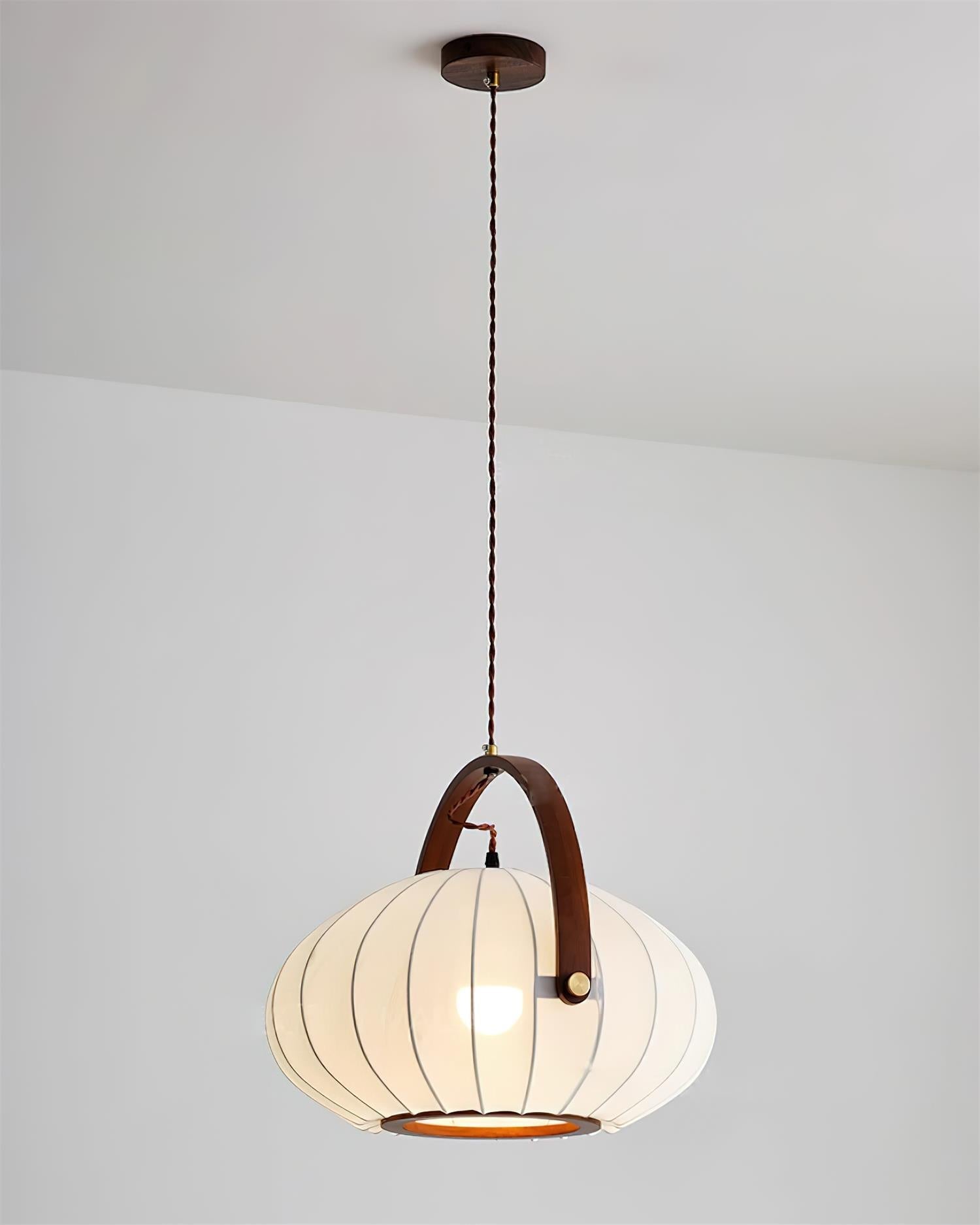 Antonio Pendant Lamp Pleated Fabric Lantern Organic - Letslighting