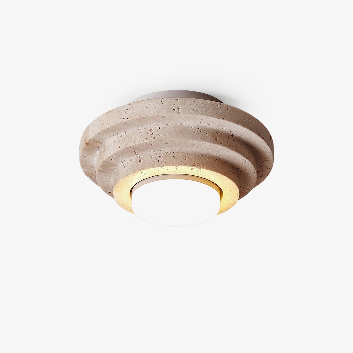 Zadoraris Plafonnier à Disques Superposés en Travertin - Neutralighting