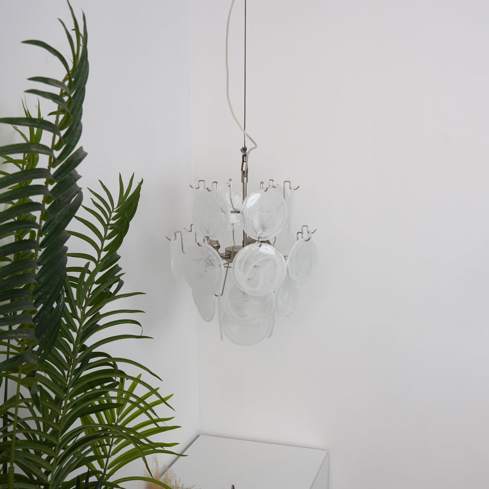 Aurora Chandelier Apricot Murano Glass Disc Layered Artistic - Letslighting