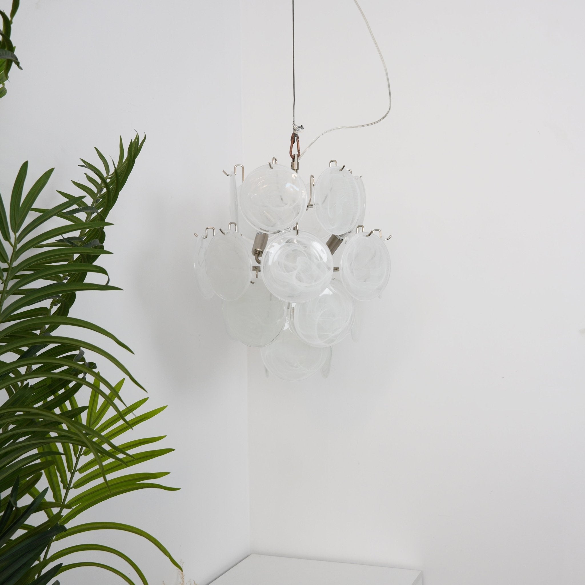 Aurora Chandelier Apricot Murano Glass Disc Layered Artistic - Letslighting