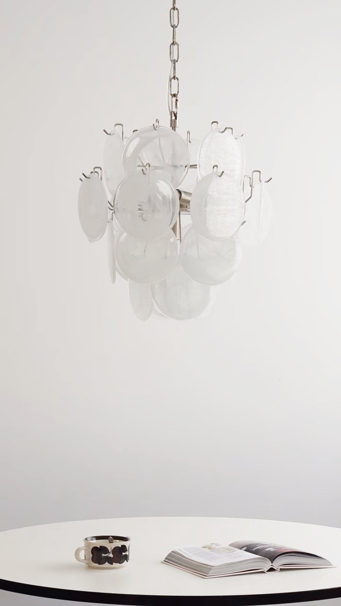 Aurora Chandelier Apricot Murano Glass Disc Layered Artistic - Letslighting