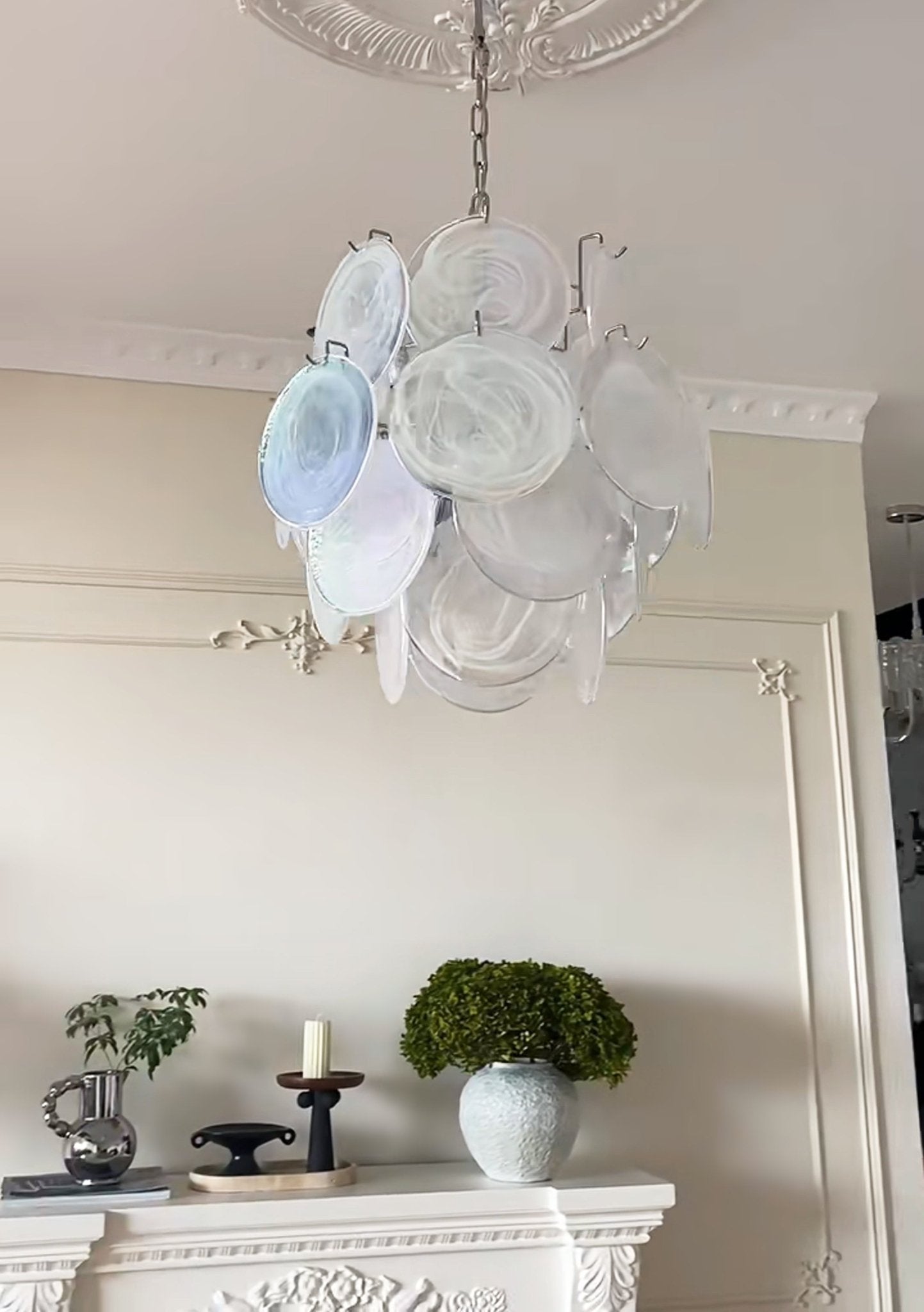 Aurora Chandelier Apricot Murano Glass Disc Layered Artistic - Letslighting