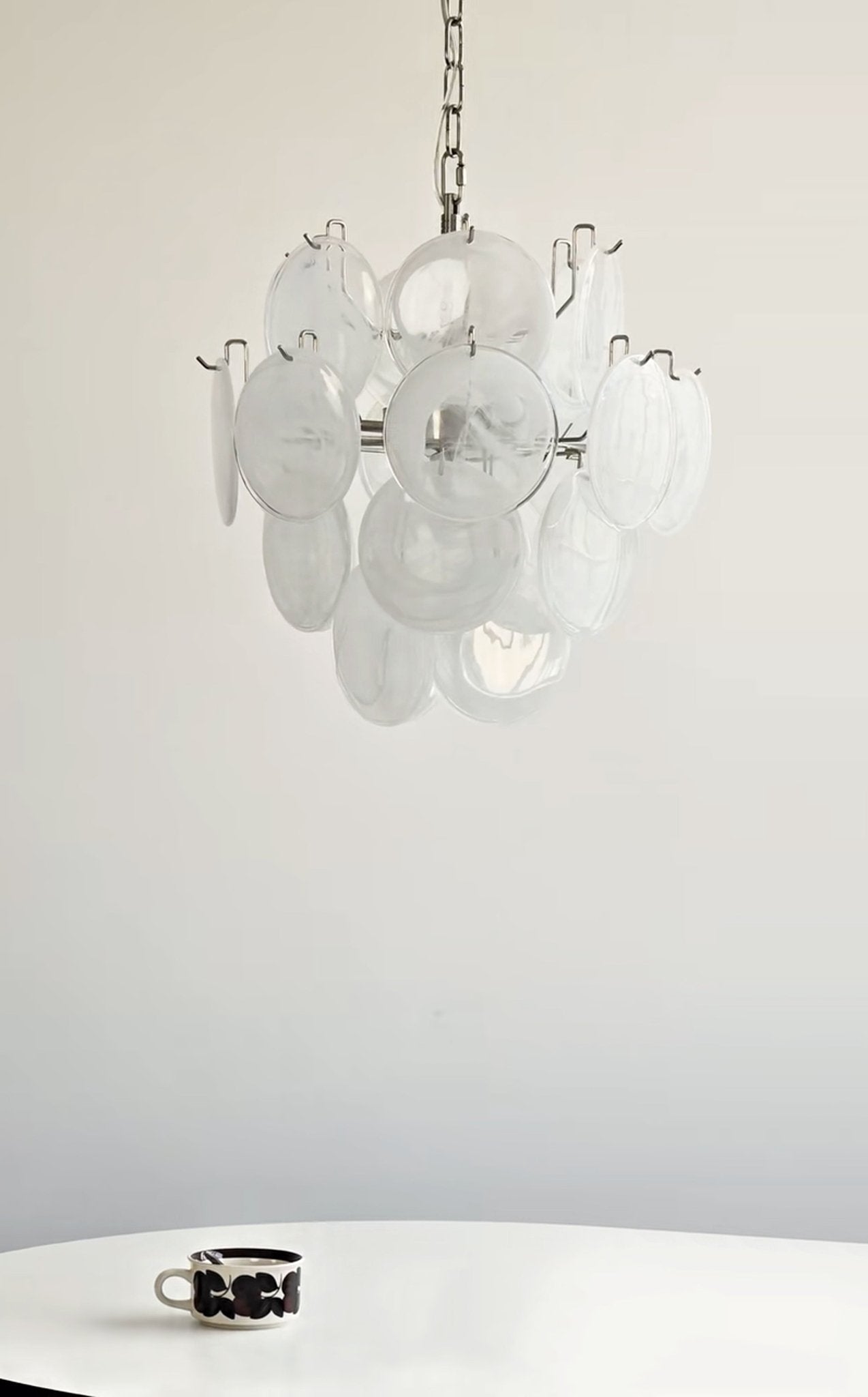 Aurora Chandelier Apricot Murano Glass Disc Layered Artistic - Letslighting