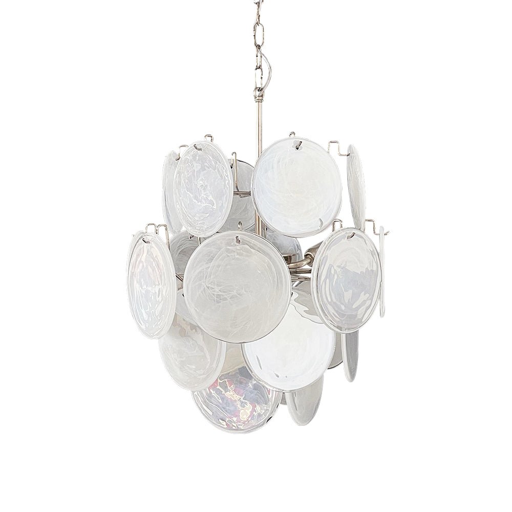 Aurora Chandelier Apricot Murano Glass Disc Layered Artistic - Letslighting
