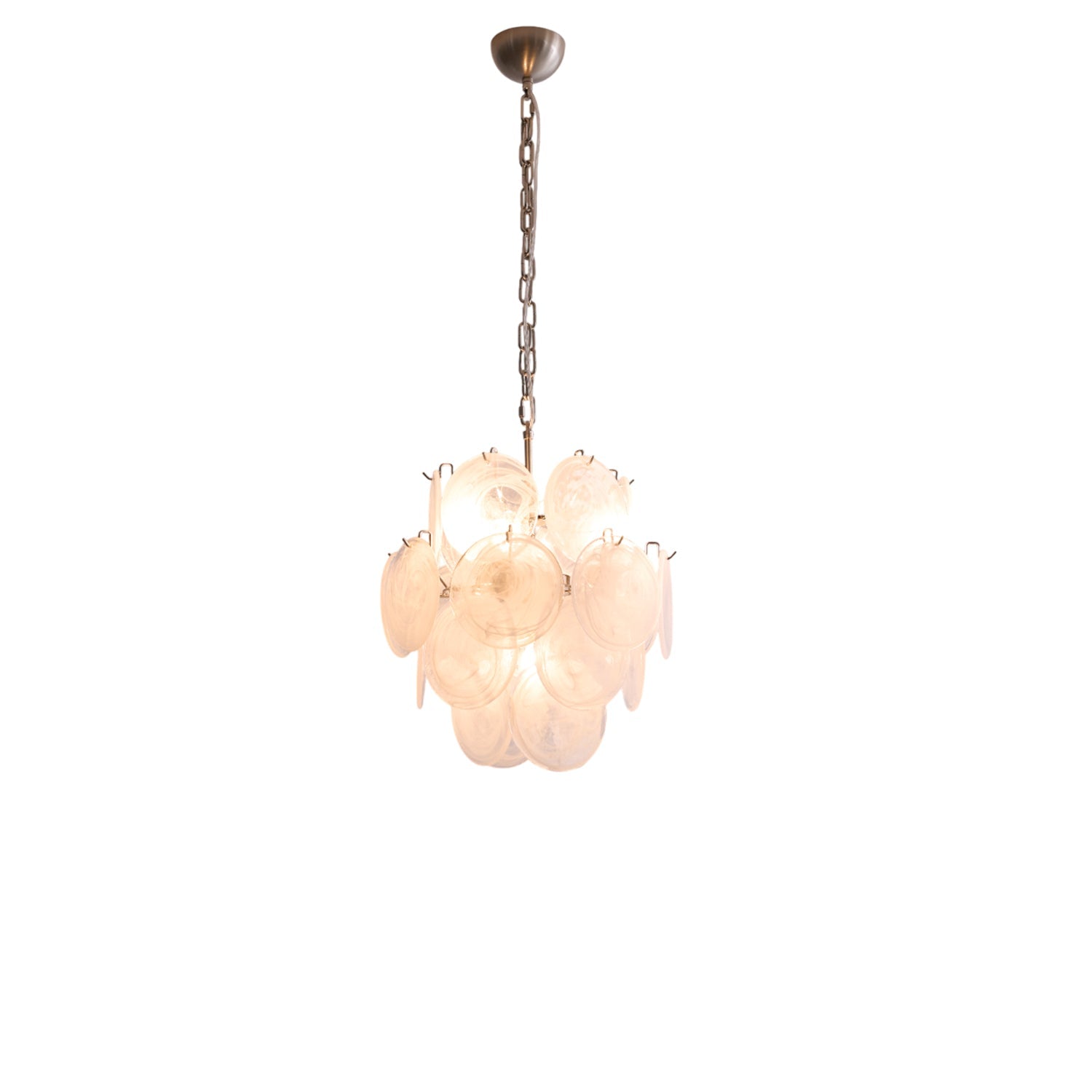 Aurora Chandelier Apricot Murano Glass Disc Layered Artistic - Letslighting