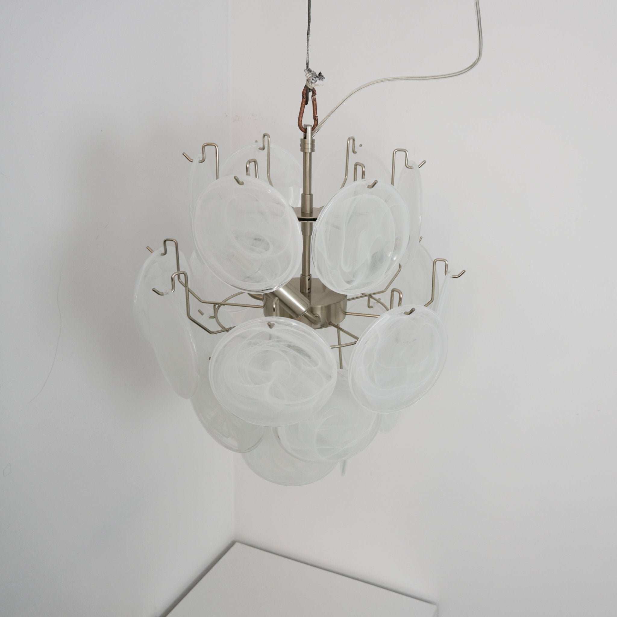 Aurora Chandelier Apricot Murano Glass Disc Layered Artistic - Letslighting