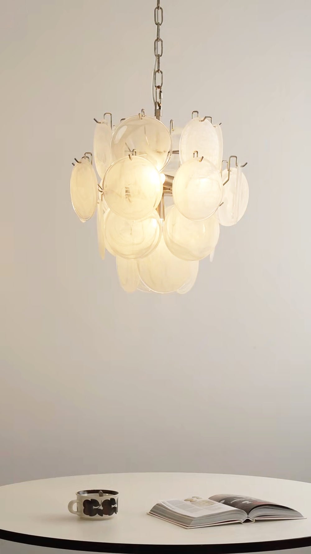 Aurora Chandelier Apricot Murano Glass Disc Layered Artistic - Letslighting