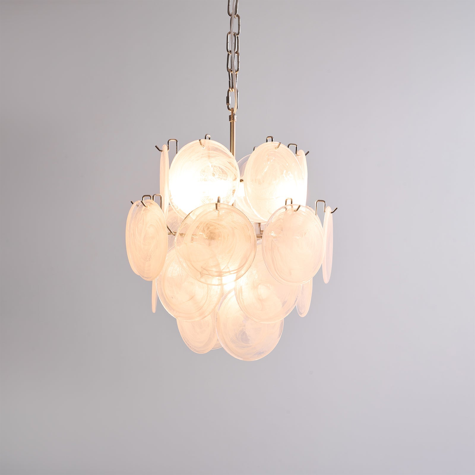 Aurora Chandelier Apricot Murano Glass Disc Layered Artistic - Letslighting