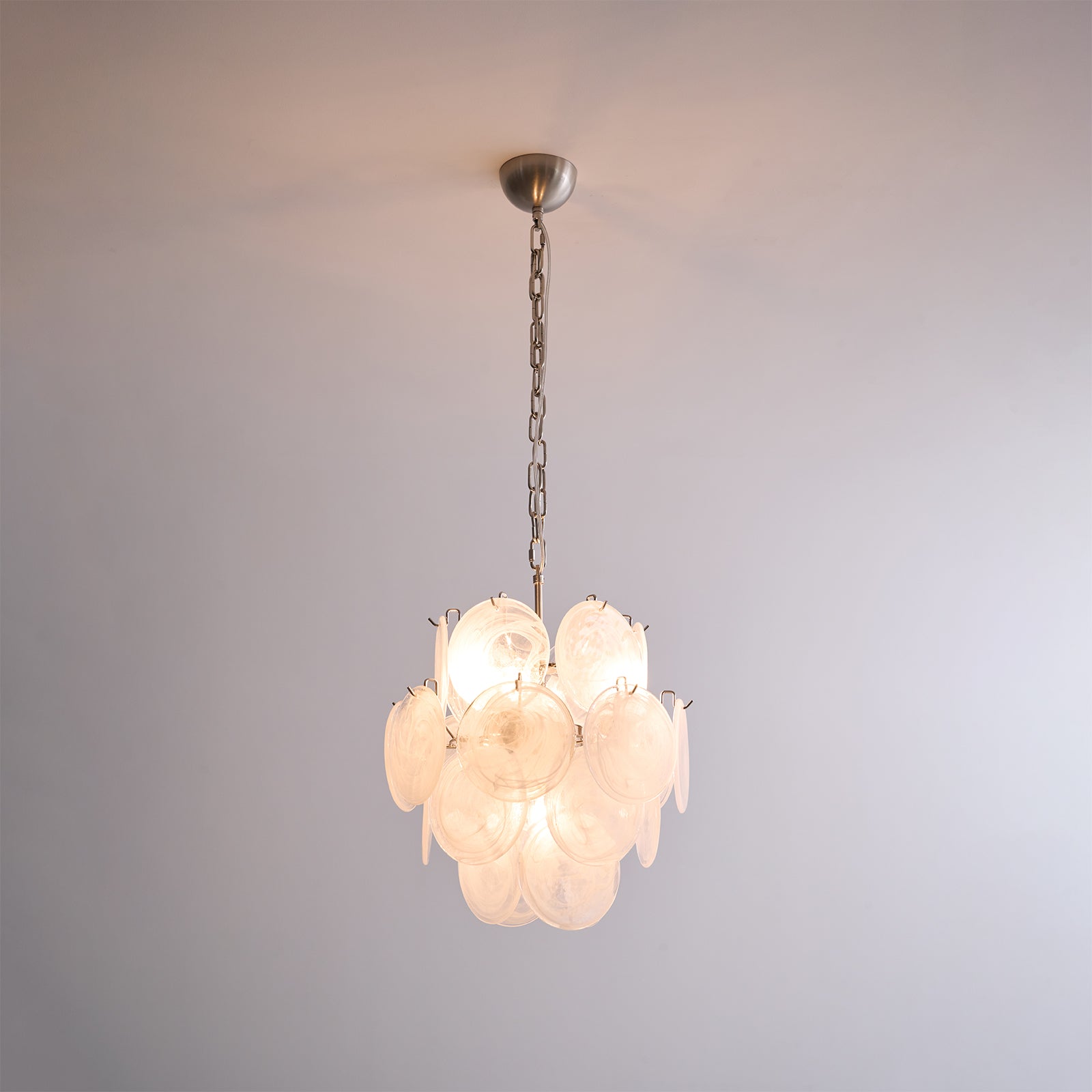 Aurora Chandelier Apricot Murano Glass Disc Layered Artistic - Letslighting