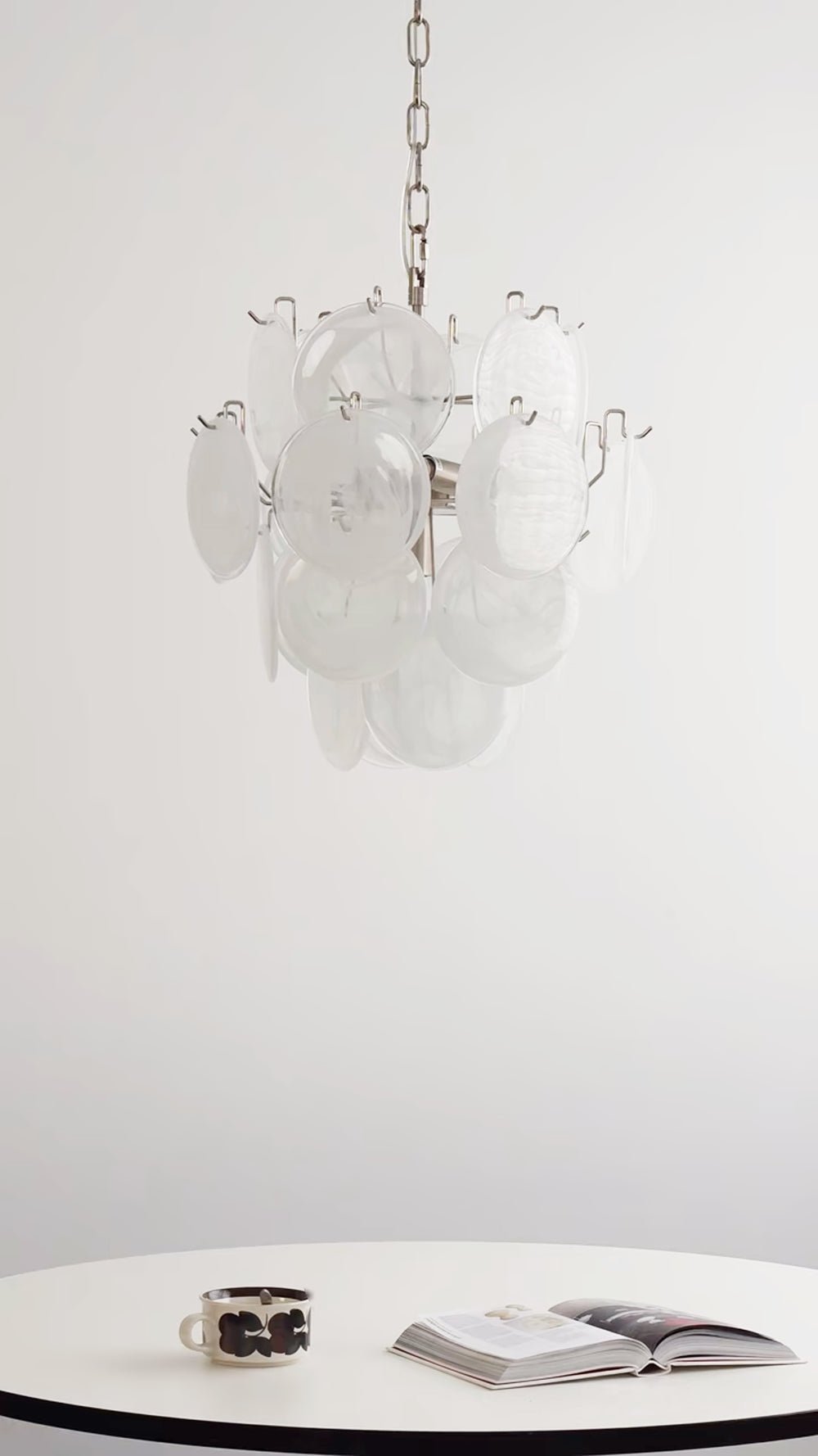 Aurora Chandelier Apricot Murano Glass Disc Layered Artistic - Letslighting