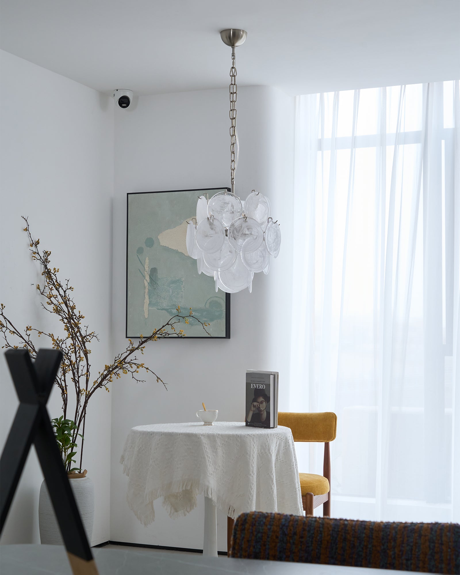 Aurora Chandelier Apricot Murano Glass Disc Layered Artistic - Letslighting