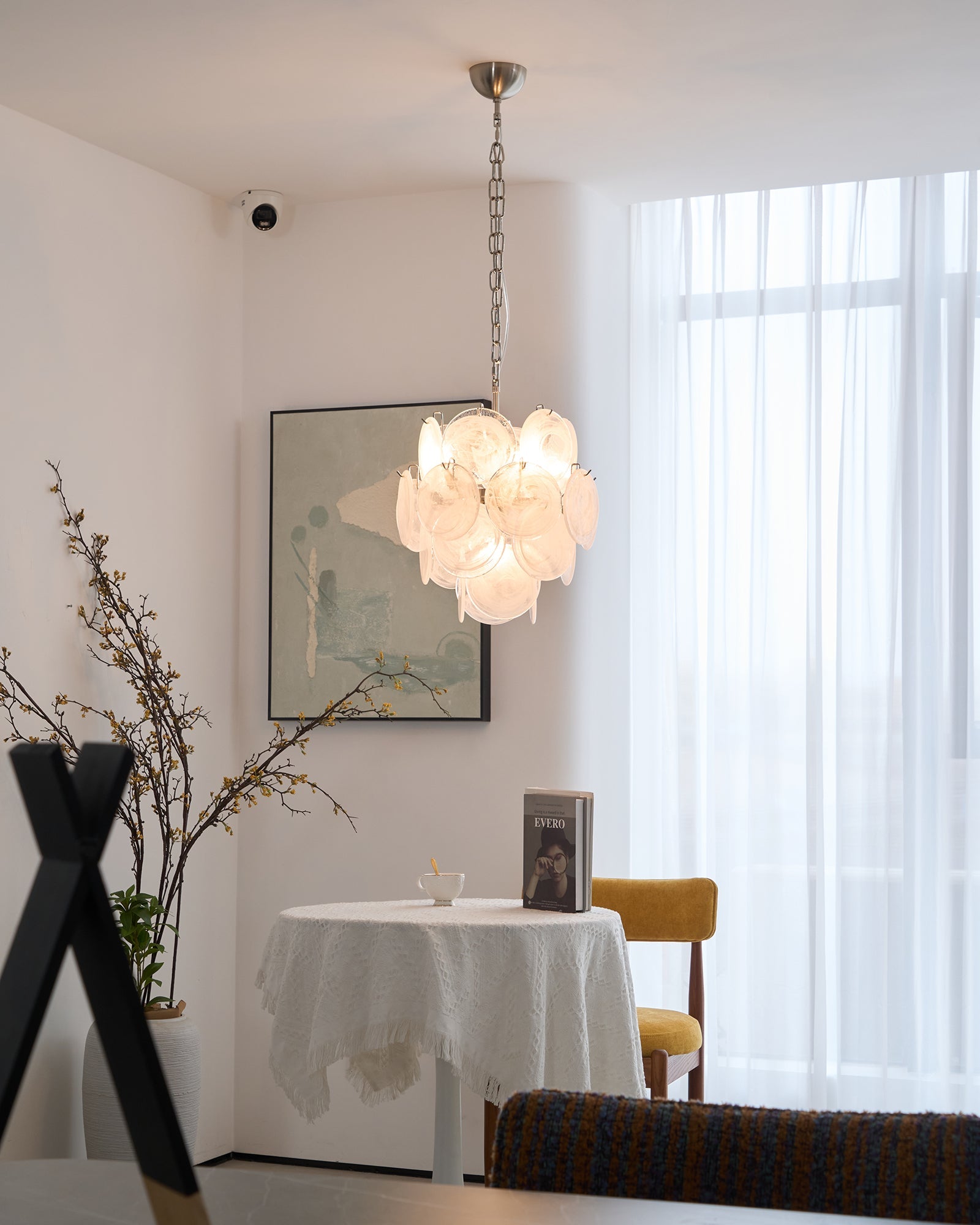 Aurora Chandelier Apricot Murano Glass Disc Layered Artistic - Letslighting