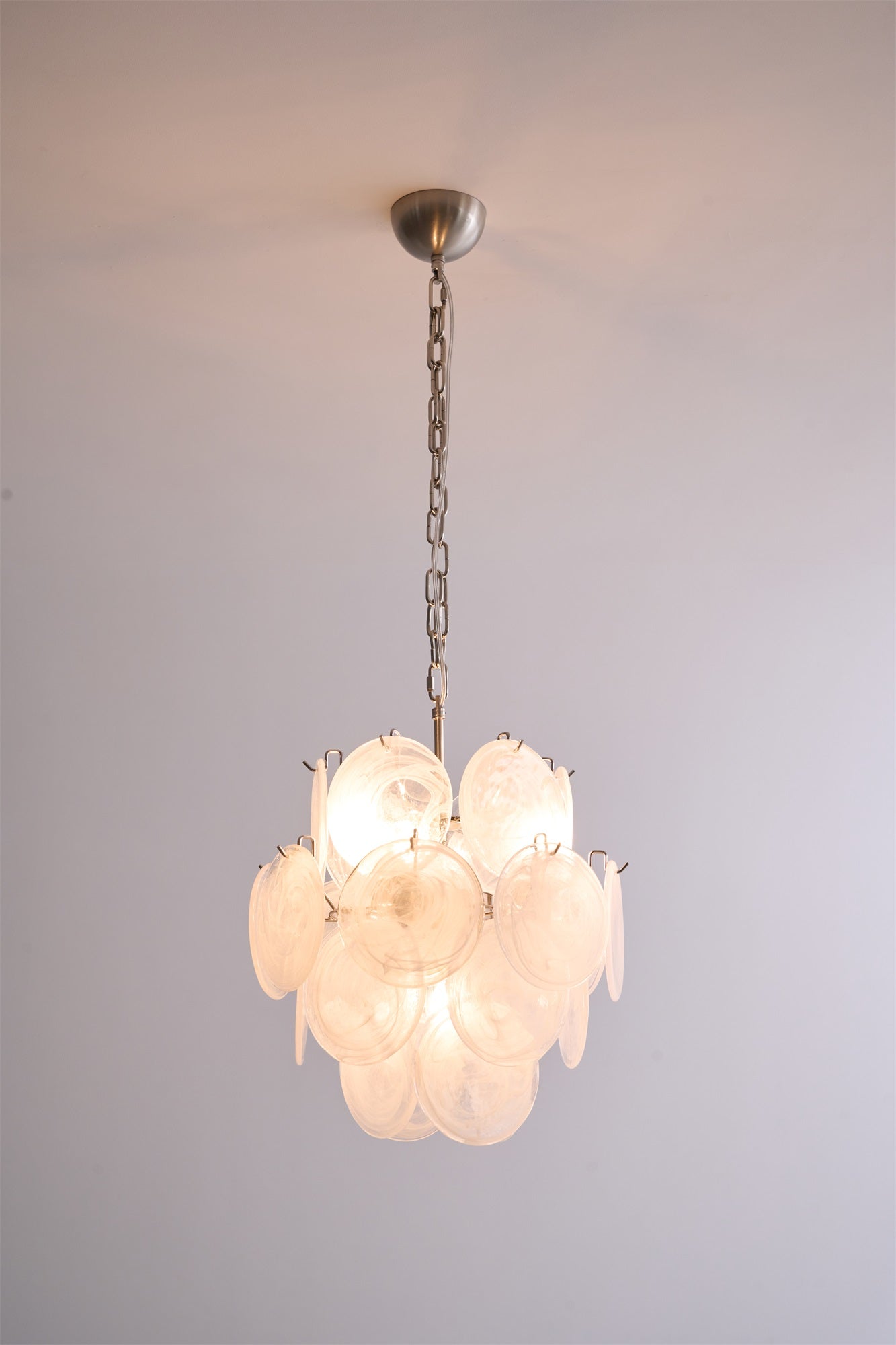 Aurora Chandelier Apricot Murano Glass Disc Layered Artistic - Letslighting