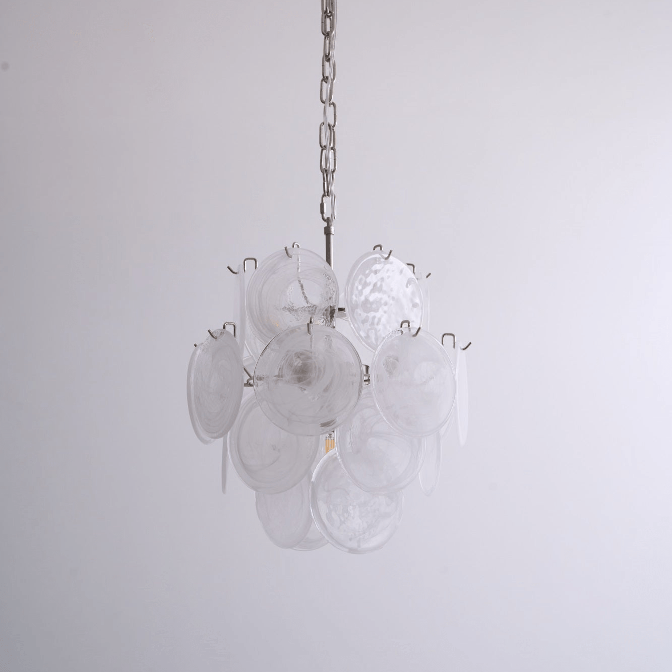 Aurora Chandelier Apricot Murano Glass Disc Layered Artistic - Letslighting