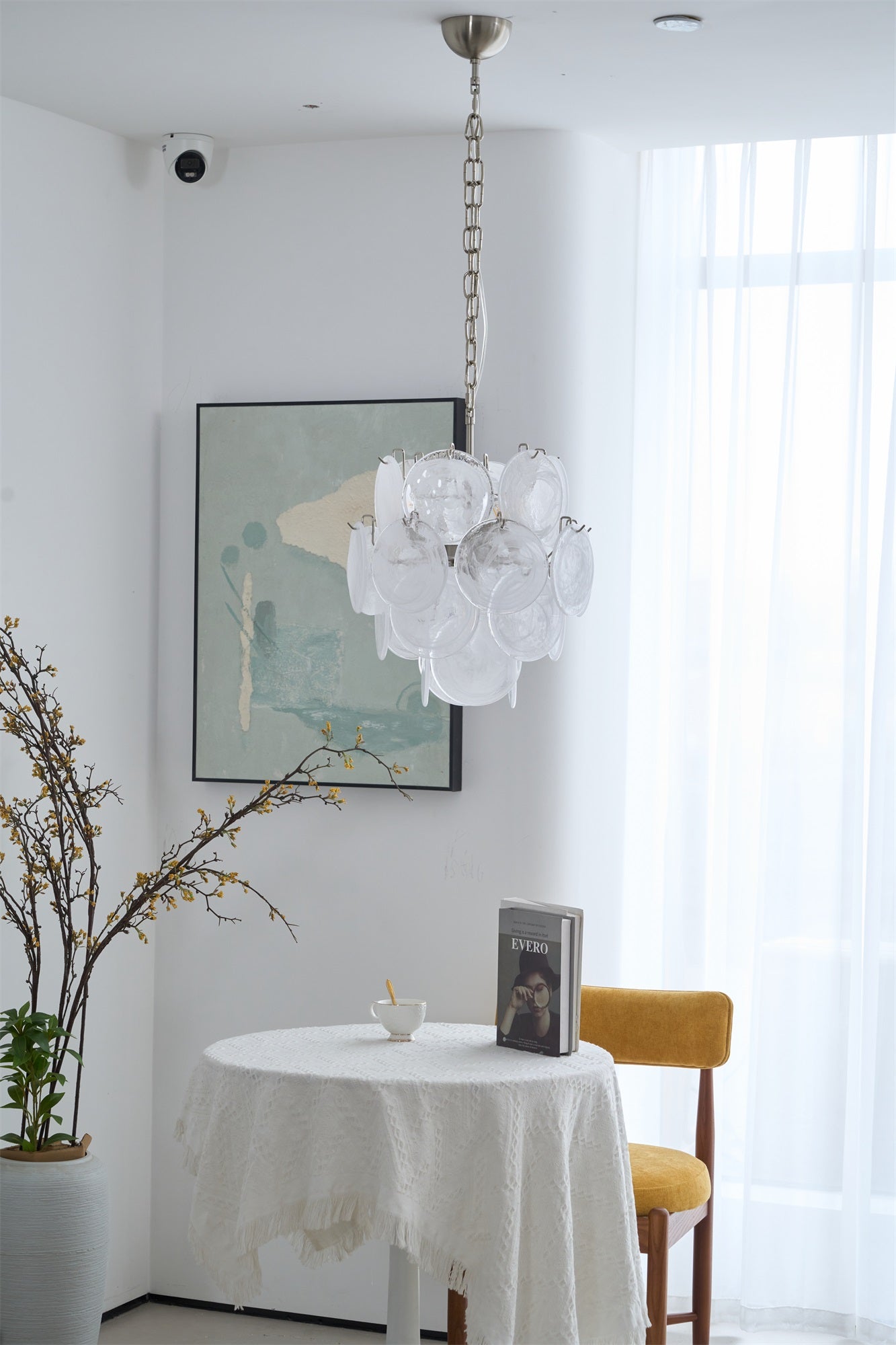Aurora Chandelier Apricot Murano Glass Disc Layered Artistic - Letslighting