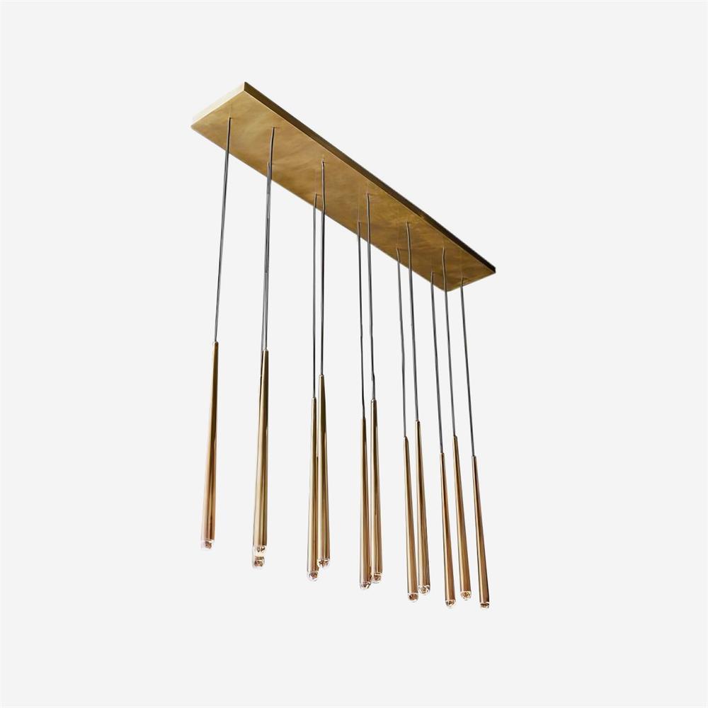 Aurance Lustre avec abat-jours en laiton poli et cristal Minimaliste - Neutralighting
