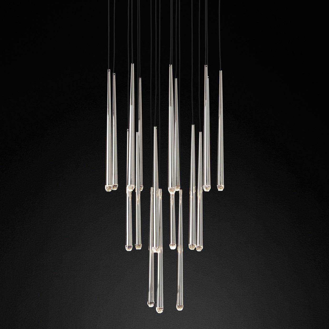 Zenith Chandelier Minimaliste Cristal Laiton - Neutralighting