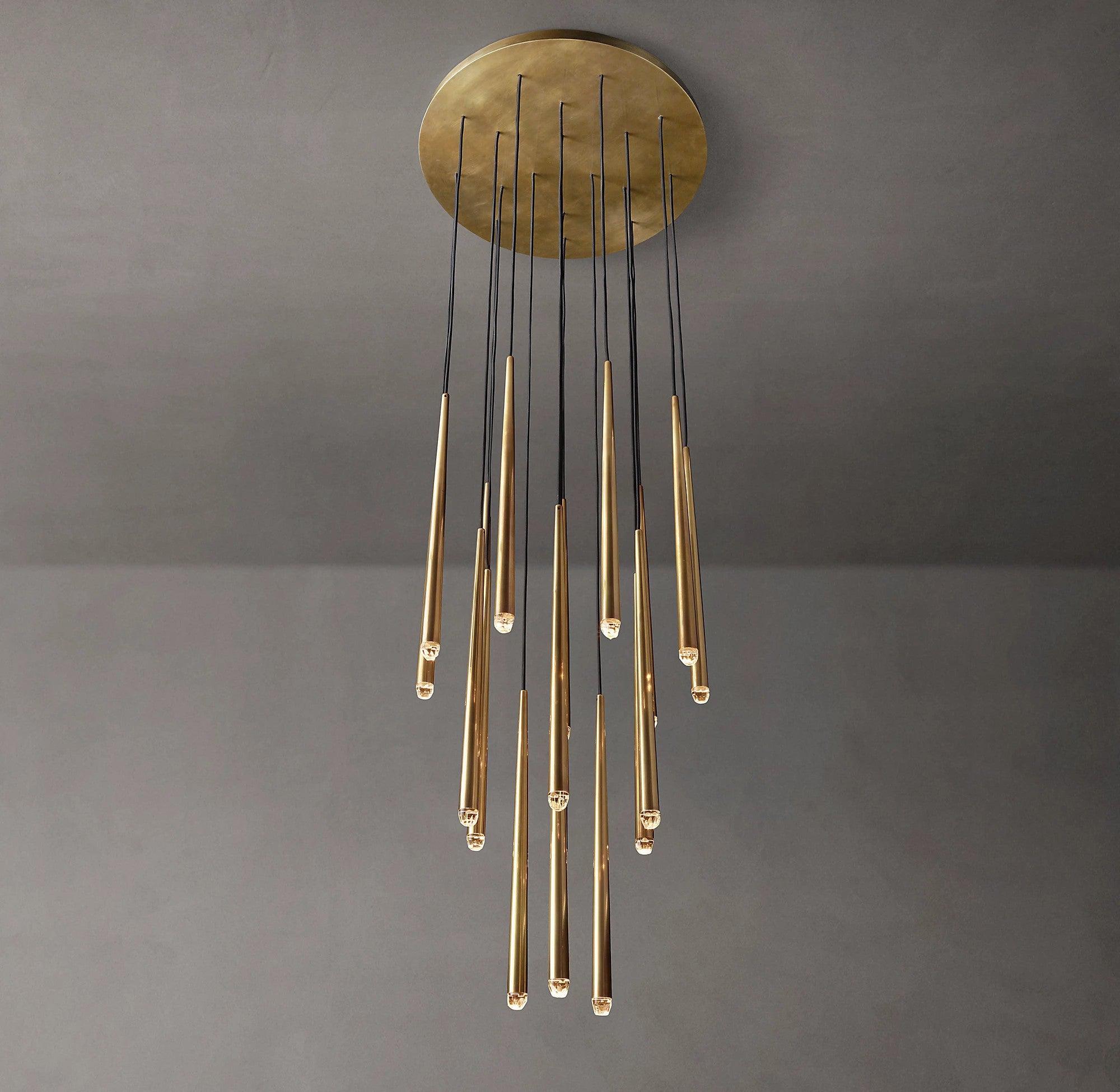 Zenith Chandelier Minimaliste Cristal Laiton - Neutralighting