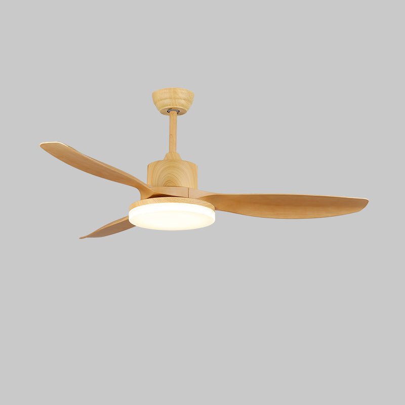 Plafonnier ventilateur Arysen minimaliste en bois, finition Blanc