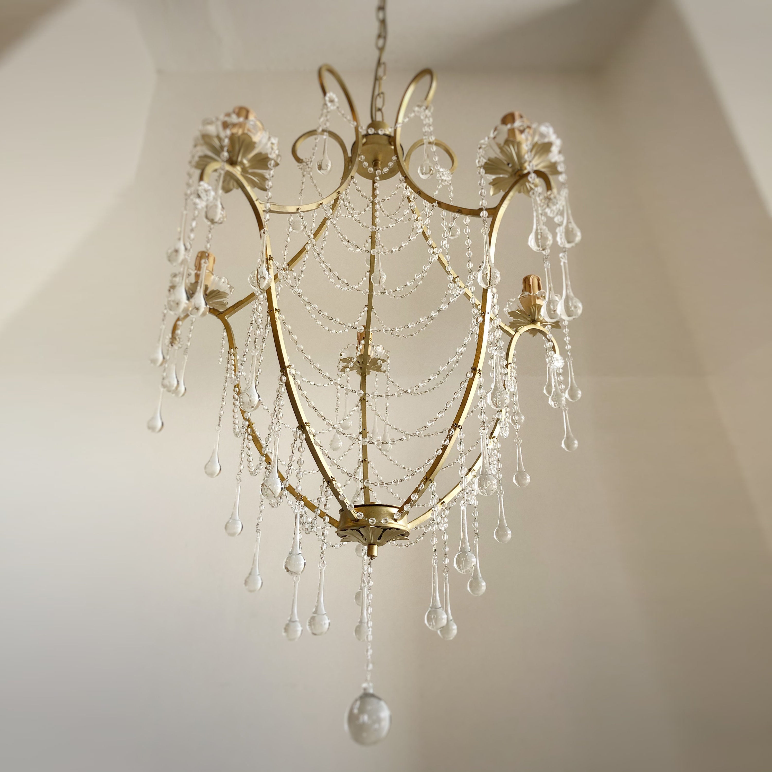 Qvistuvyo Individual Creativity Metal Glass Chandelier - Lamp Copper