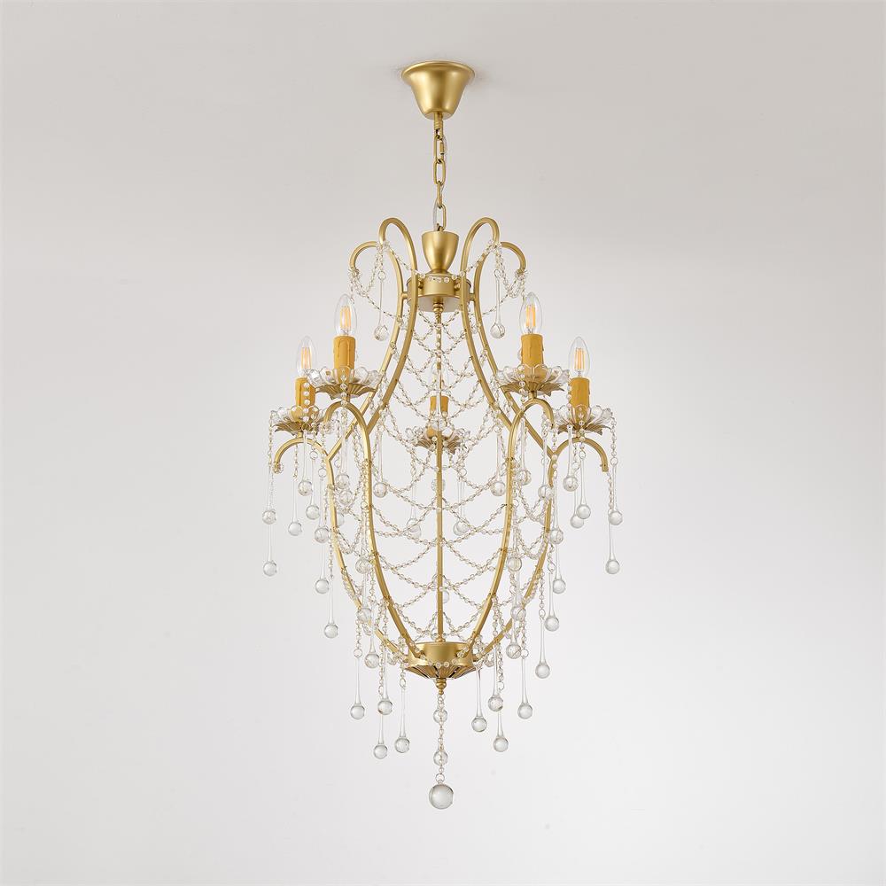 Qvistuvyo Individual Creativity Metal Glass Chandelier - Lamp Copper