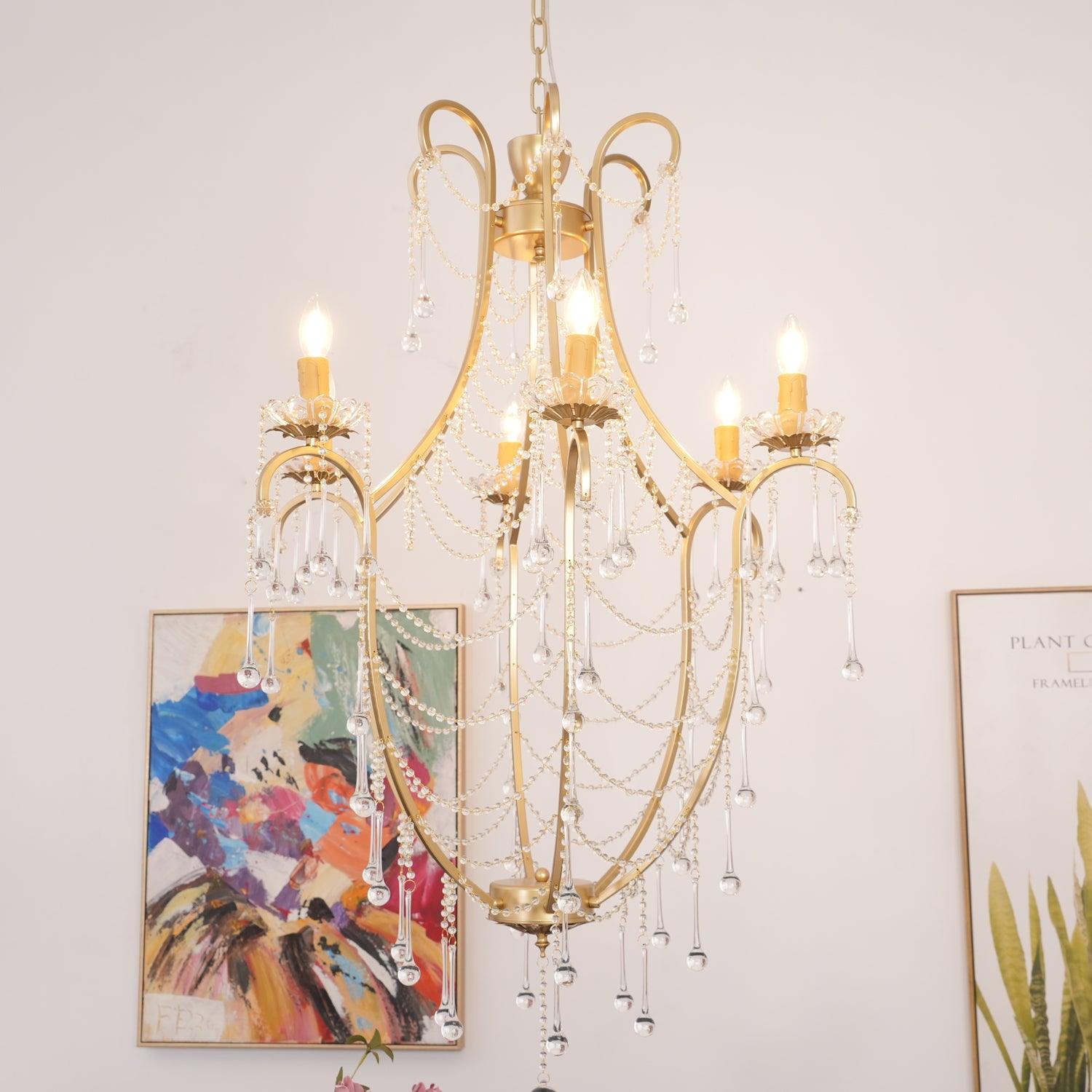 Qvistuvyo Individual Creativity Metal Glass Chandelier - Lamp Copper